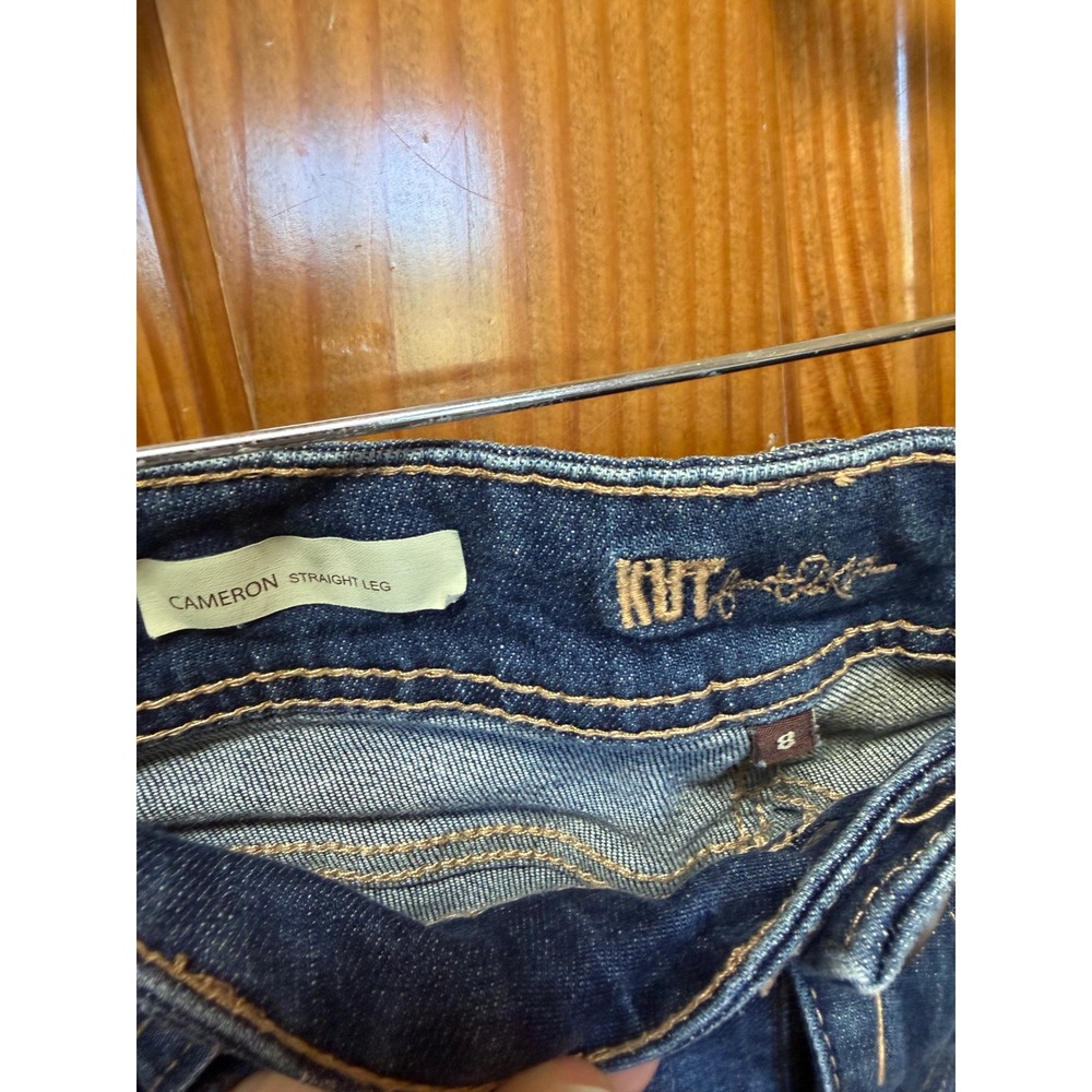 Kut from the Kloth Cameron Mid Rise Straight Leg Cropped Distressed Jeans Size 8 - Picture 7 of 9
